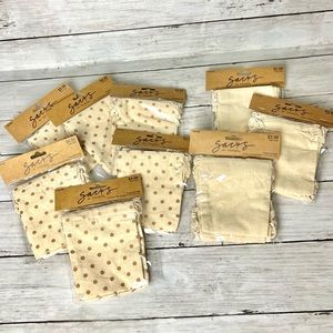 Canvas Drawstring Gift Bags Plain & Polka Dot NWT